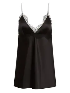 Топ без рукавов с кружевом Nina Ricci, черный