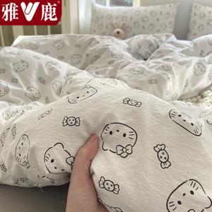 Yalu Пододеяльник, 200x230 см, двойной слой марли, устойчив к скатыванию и выцветанию, Cat Love