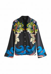 Блуза Next REGULAR FIT LONG SLEEVE, Black Floral Placement Print/Black