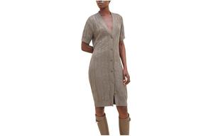 Платье женское Hermes с короткими рукавами, серый