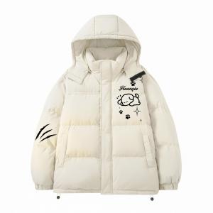 Пуховик Unisex с капюшоном утепленный HUANQIU, бежевый оранжевый