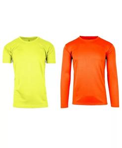 Мужская быстросохнущая влагоотводящая футболка с коротким рукавом и длинным рукавом, комплект из 2 шт Galaxy By Harvic, коричневый