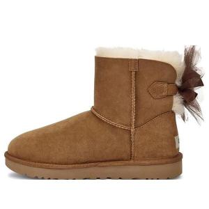 Ботинки зимние UGG с бантом, коричневый