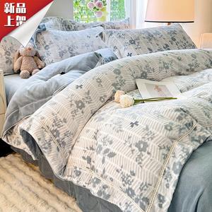 LUOLAI HOME Комплект постельного белья, 150 см, 4 предмета, Xilan-Lan-Diao