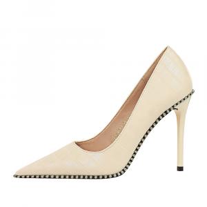 QITUMAUL Лодочки на тонком каблуке 10,5 см женские - светло-абрикосовые, цвет Light Apricot[Heel Height 10.5cm]