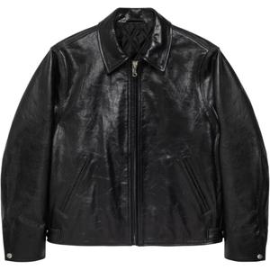 Stussy Кожаная куртка гаражная, Black