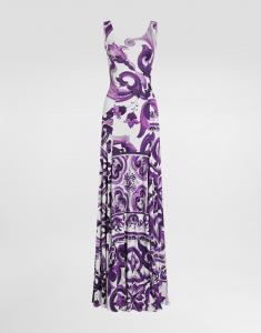 Платье без рукавов с принтом майолики Dolce & Gabbana, мультиколор