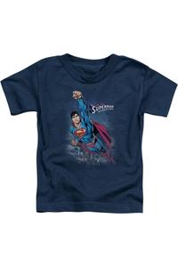 Футболка с коротким рукавом для малышей Superman Twilight Flight Gildan, темно-синий