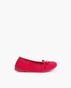 Балетки для девочек из ткани с декоративным бантом Pisamonas, красный