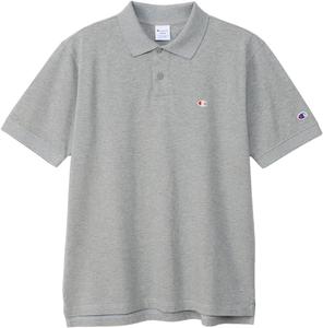 Мужская рубашка-поло Champion C3-Z358Z/C3-F356, короткий рукав, 100% хлопок, вышивка, логотип One Point, базовый стиль, серый