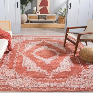 Ковер SAFAVIEH, 244 x 305 см, - коллекция Metro - большой - Rust & Ivory, ручной работы из шерсти, идеально для гостиной, спальни, офиса, столовой (MET575P)