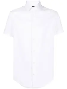 Поплиновая рубашка с короткими рукавами EMPORIO ARMANI, белый