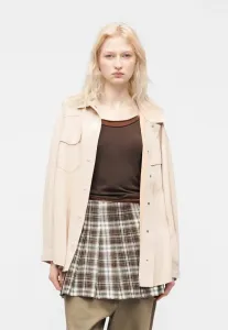 Блузка-Рубашка с пуговицами и начесом pcbodil Pieces, Beige