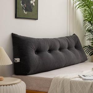 Generic Клиновидная подушка для чтения в кровать с поддержкой спины и съемным чехлом Black