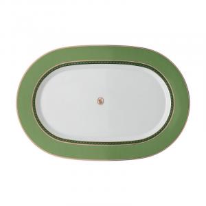 Swarovski x SIGNUM Тарелка Fern 34 см Rosenthal, белый/золотой/зеленый
