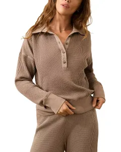 Топ-Поло Apres с вафельной отделкой Faherty, коричневый