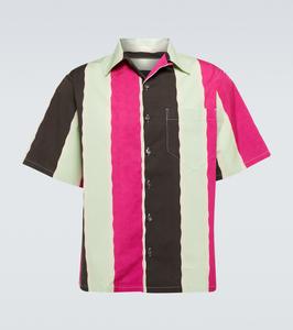 Полосатая хлопковая поло в смесовом составе Prada, Ebano