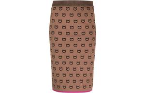 Юбка вязаная с логотипом PINKO, коричневый