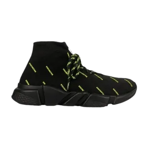 Кроссовки Balenciaga Speed Lace-Up 'All Over Print - Black Yellow Fluo', черный
