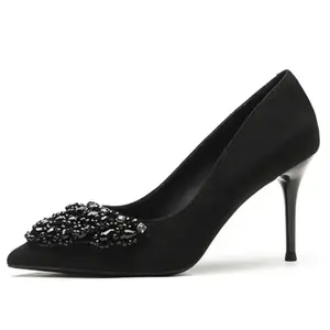 Женские туфли на тонком каблуке и высоком каблуке Lan Miao, Black