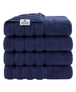 Роскошный набор банных полотенец American Soft Linen Edison из 100% турецкого хлопка, 4 шт, синий