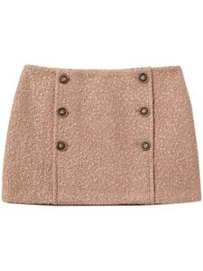 Мини-юбка с фактурной отделкой TWINSET, коричневый