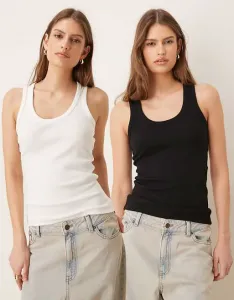 Набор из двух черно-белых жилетов в рубчик JJXX Frida