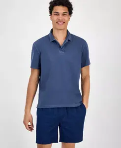 Мужская поло с коротким рукавом в эффекте выгоревшего на солнце Sun + Stone, синий