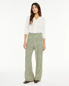 Женские брюки с принтом и боковой молнией System Action, зеленый