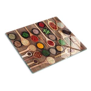 Стеклянная тарелка 60x52 см. Специи и травы TULUP, мультиколор