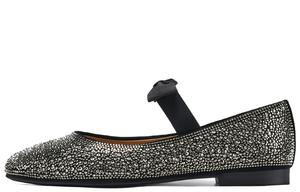 Балетки на плоской подошве с бантом-бабочкой Мэри Джейн женские повседневные туфли 1,5 см Women's GG-CC, черный