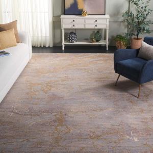 Ковер SAFAVIEH, 305 x 427 см, Signature Collection, Grey/Beige Gold, геометрический рисунок, идеален для помещений с высокой проходимостью в гостиной, спальне, столовой (SIG810D)