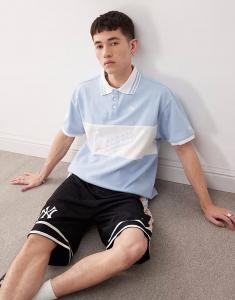 Поло с вставками New Era LA Dodgers синего цвета