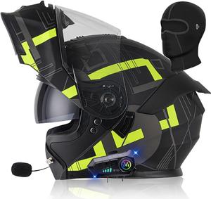 Шлем мотоциклетный AAREG Bluetooth Helmets, черный / желтый