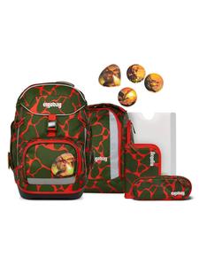 Ergobag Набор школьных сумок, 6 предметов, включая сумку на липучках, с изображением огнедышащего медведя