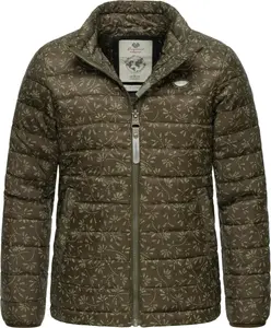 Стеганая куртка Ragwear "Yarca Bloom", без капюшона, стеганая куртка для девочки с классным цветочным принтом, зеленый