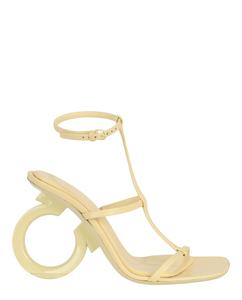Туфли Elina X5 Gancini Logo Heels Salvatore Ferragamo, желтый