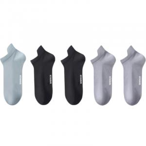 Набор носков No Show Unisex Combo Set WARRIOR, 5 pack (2 черный+2 серый+синий)