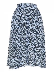 Юбка миди с зебровым принтом Jovonna, синий
