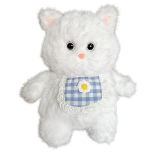 Мягкий и милый плюшевый котенок Meowth Cub, пухленькая кошачья игрушка, высота 37см Click, белый/синий