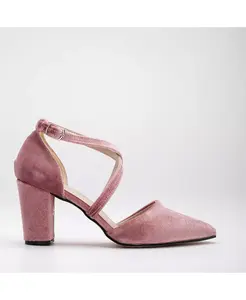 Туфли Sina Criss Cross High Block Heels Forever & Always Shoes, розовый