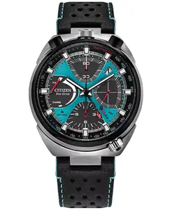 Мужские часы Promaster Tsuno Chronograph с черным кожаным ремешком 44,5 мм Citizen