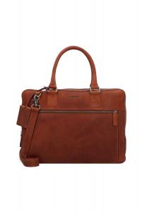 Антикварный кожаный портфель Avery с отделением для ноутбука 38 см BURKELY, цвет Cognac
