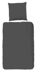 Пододеяльник "uni dessin" - Антрацит - (140x200/220 см) - Хлопок Сатин HIP