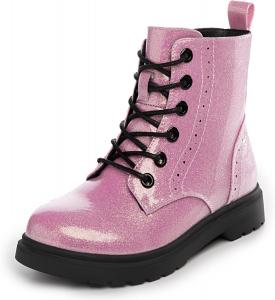 Водонепроницаемые боевые ботинки Athlefit для мальчиков и девочек, шнуровка, боковая молния, ботильоны для малышей, детей младшего и старшего возраста, Pink