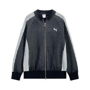 Puma Мужская трикотажная рубашка T7 с воротником-стойкой, черная, средней жесткости