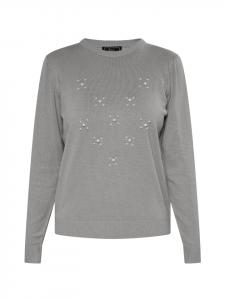 Женский вязаный свитер серого цвета faina