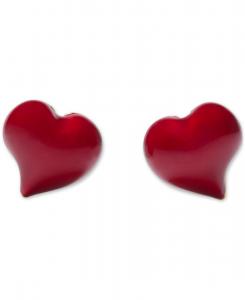 Серьги-гвоздики Amour Heart с эмалью kate spade new york, Dark Scarlet