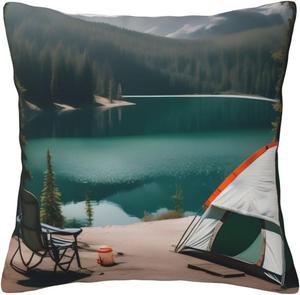 CarXs Подушка Serenity Lake для кемпинга с двусторонним принтом Serenity Lake Camping