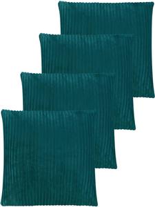 Aspero Комплект из 4 фланелевых наволочек, 60х60 см, петролейно-голубого цвета